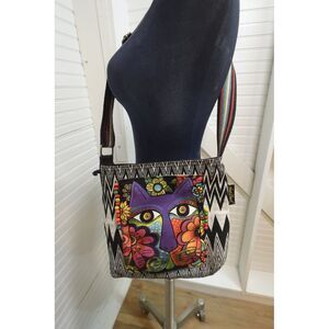 Vintage Laurel Burch crossbody cat purse